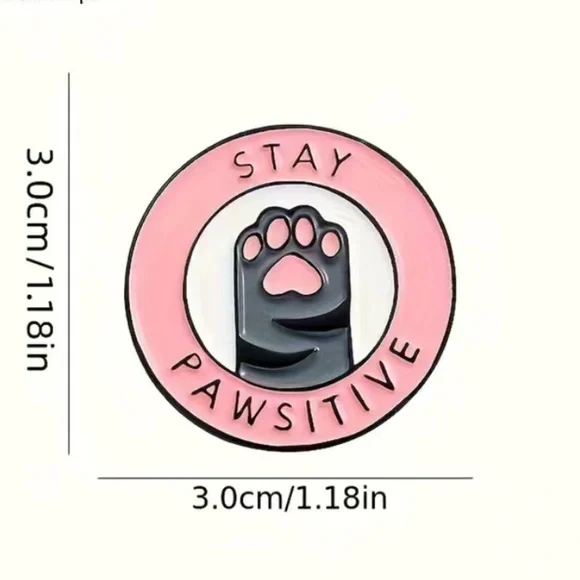 (3/$15) Stay Pawsitive Enamel Pin - Picture 3 of 4